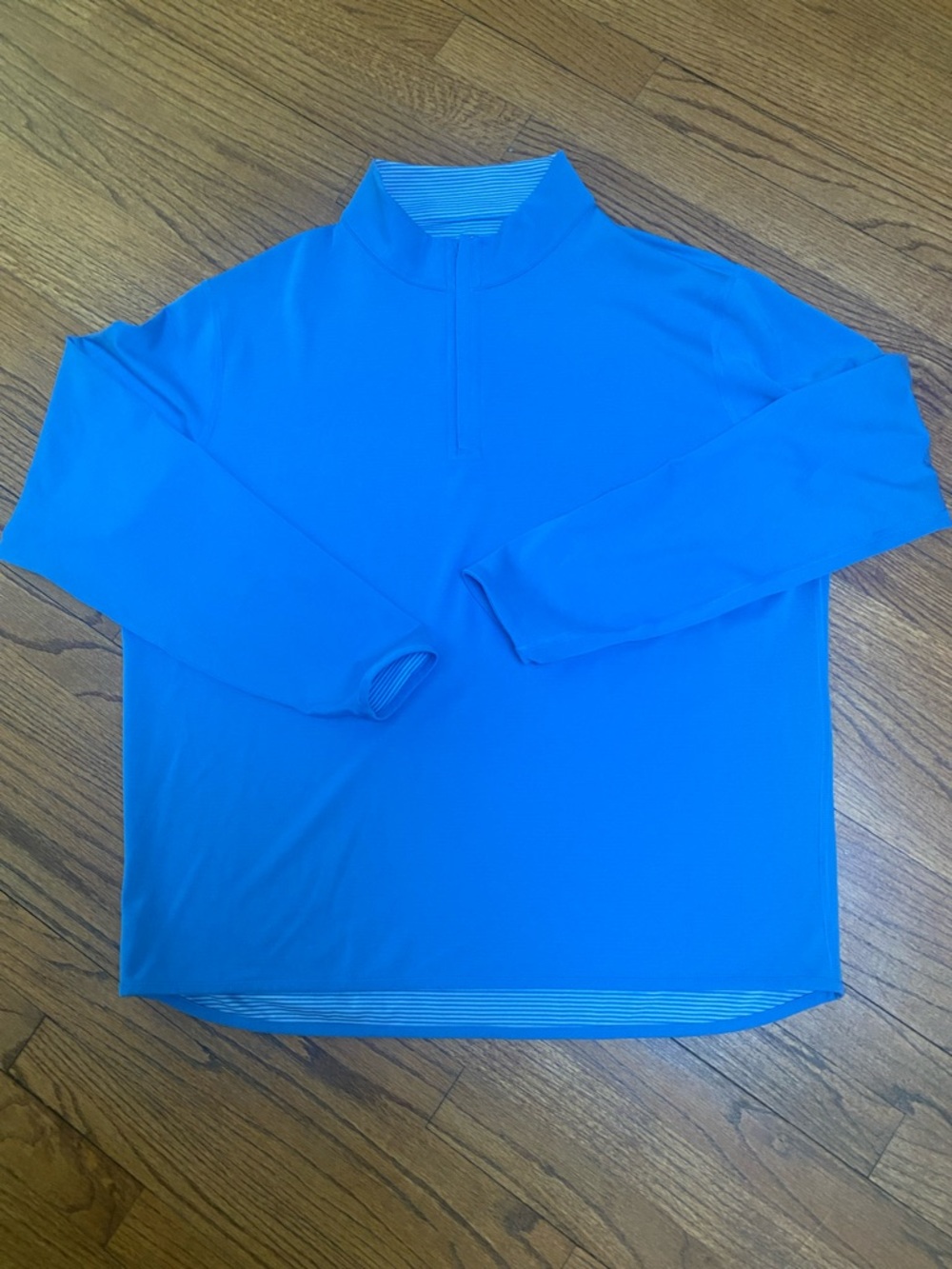 PETER MILLAR, Reversible Blue Solid to Stripe Performance Quarter Zip